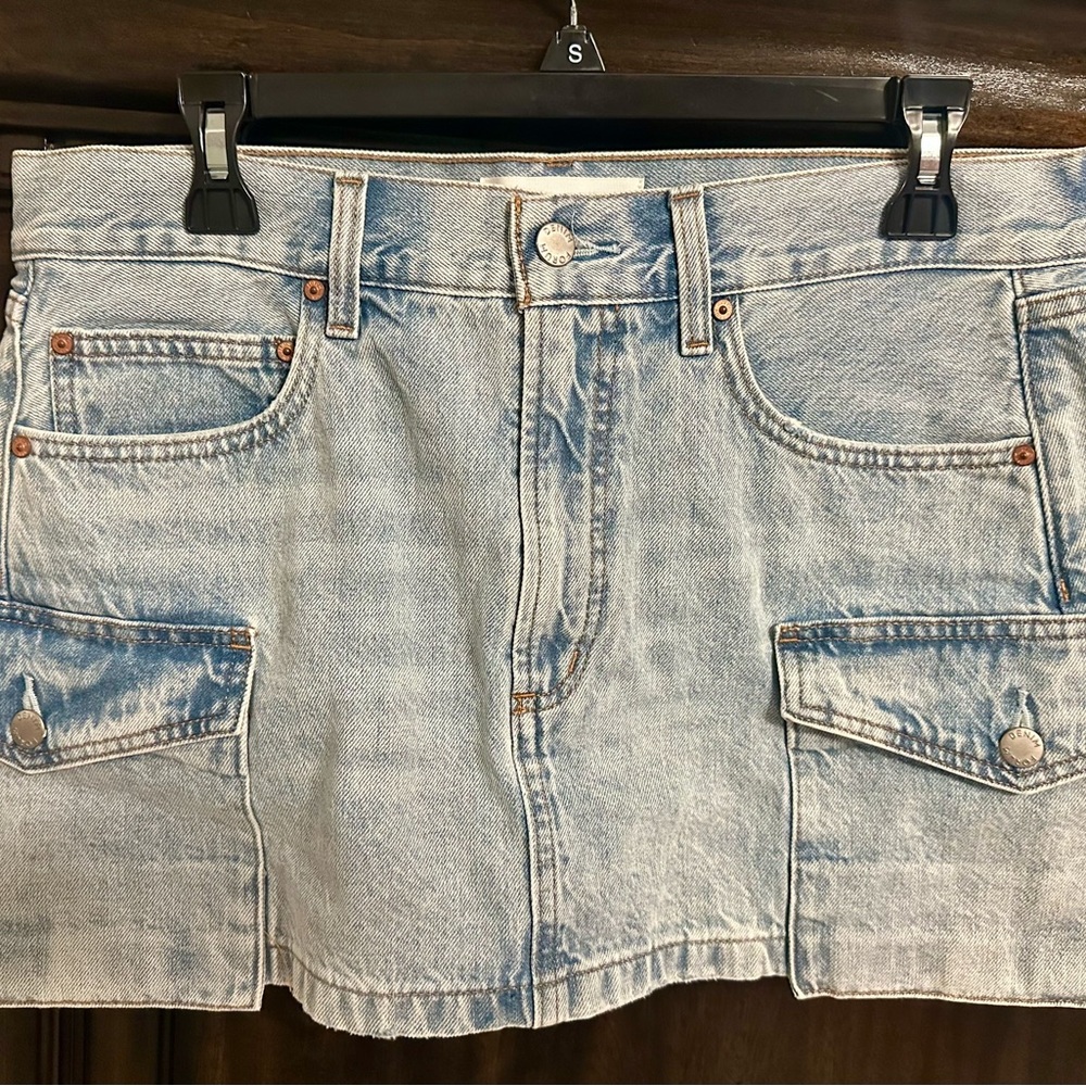 Aritzia Denim Light Wash Mini Skirt
